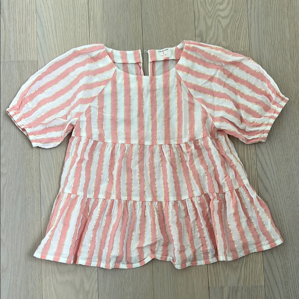 Crewcuts Pink and White Striped Kids Swing Top